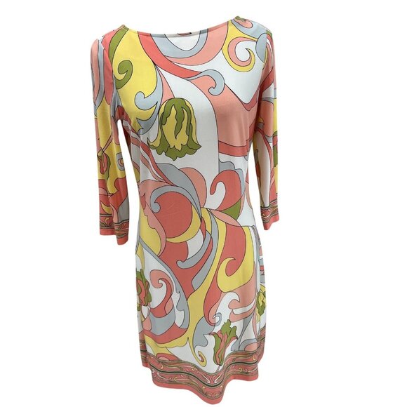 London Times Petite Psychedelic Swirl Dress 8P - Picture 1 of 7